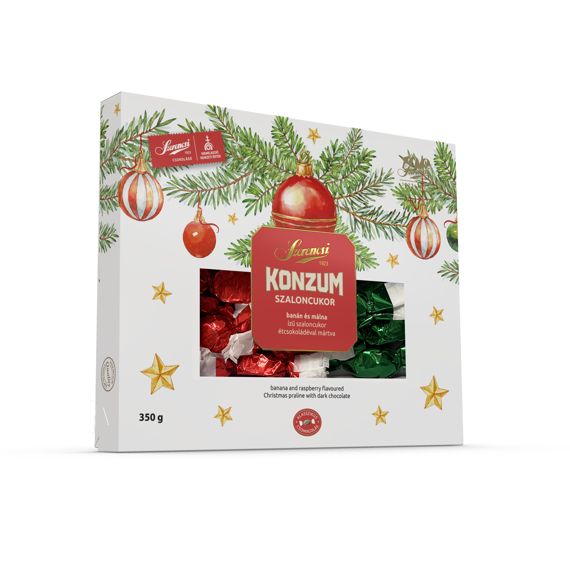 Szerencsi konzum szaloncukor válogatás étcsokoládéval mártva 350g